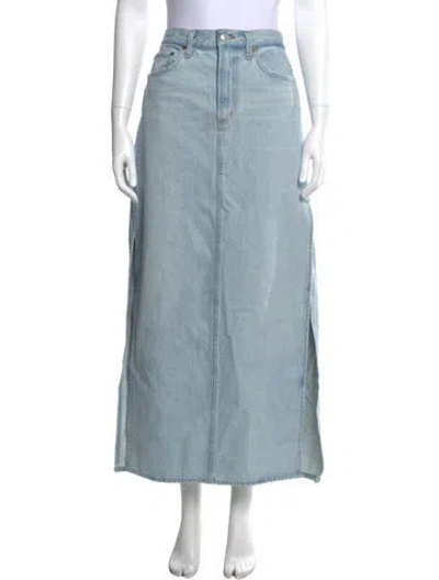 Pre-owned Agolde Distressed Accents Long Skirt In Blue