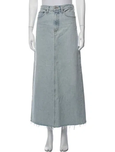 Pre-owned Agolde Distressed Accents Long Skirt In Blue