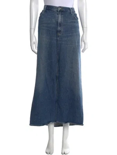 Pre-owned Agolde Distressed Accents Long Skirt In Blue
