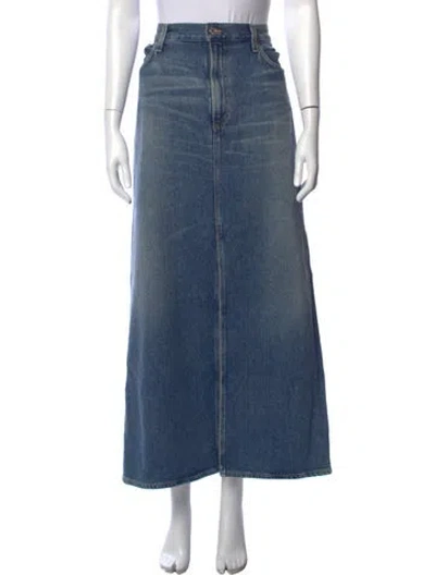 Pre-owned Agolde Distressed Accents Long Skirt In Blue
