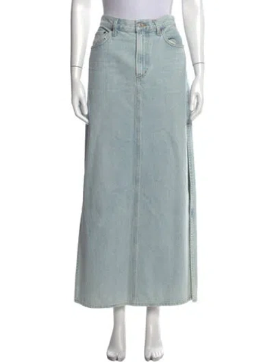 Pre-owned Agolde Distressed Accents Long Skirt In Blue