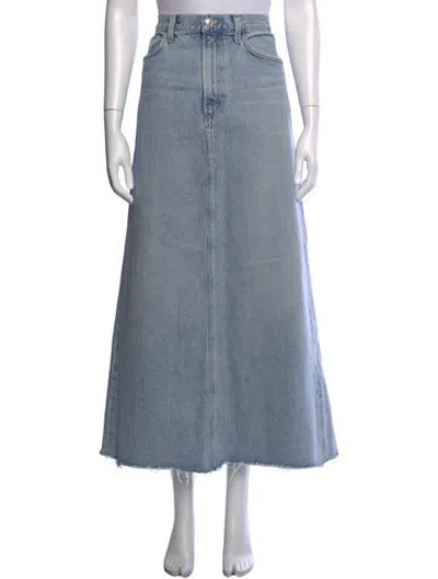 Pre-owned Agolde Distressed Accents Long Skirt In Blue
