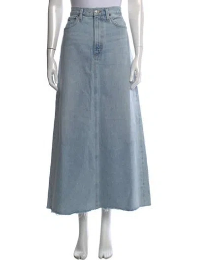 Pre-owned Agolde Distressed Accents Long Skirt W/ Tags In Blue