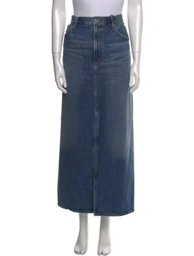 Pre-owned Agolde Distressed Accents Midi Length Skirt In Blue