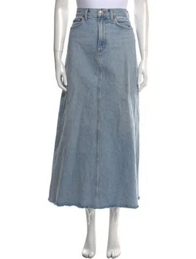 Pre-owned Agolde Distressed Accents Midi Length Skirt In Blue