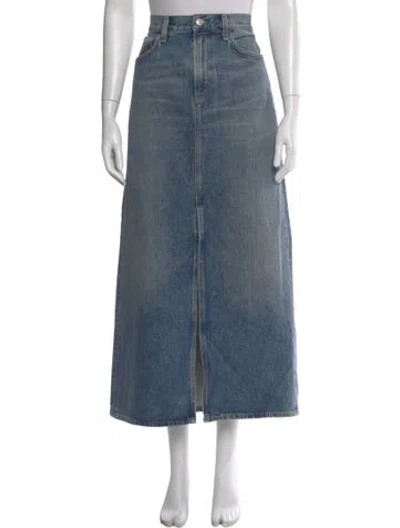 Pre-owned Agolde Distressed Accents Midi Length Skirt In Blue