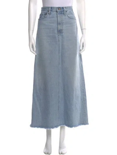 Pre-owned Agolde Distressed Accents Midi Length Skirt In Blue