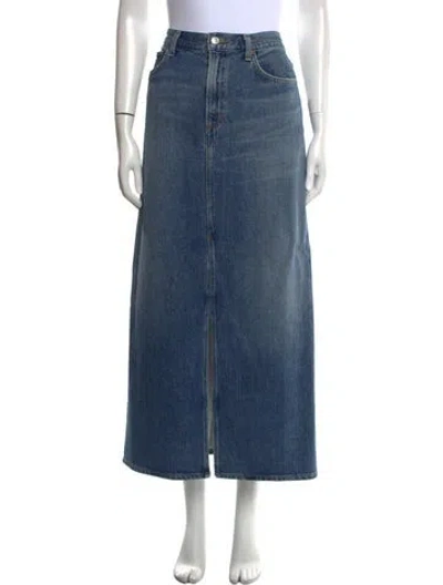 Pre-owned Agolde Distressed Accents Midi Length Skirt In Blue