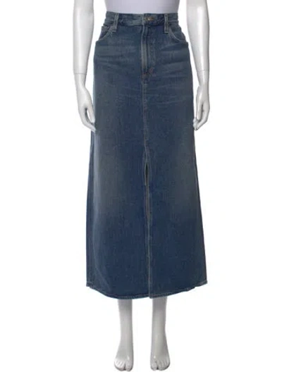 Pre-owned Agolde Distressed Accents Midi Length Skirt In Blue