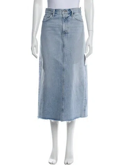 Pre-owned Agolde Distressed Accents Midi Length Skirt In Blue