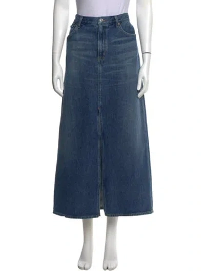 Pre-owned Agolde Distressed Accents Midi Length Skirt In Blue