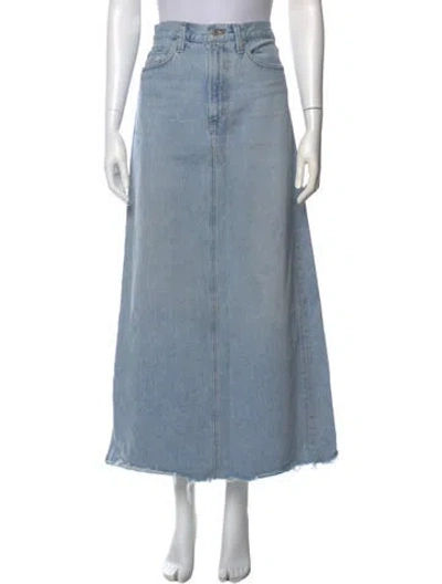Pre-owned Agolde Distressed Accents Midi Length Skirt In Blue