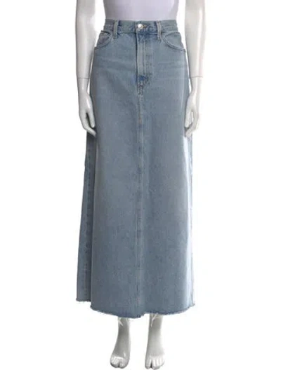 Pre-owned Agolde Distressed Accents Midi Length Skirt In Blue