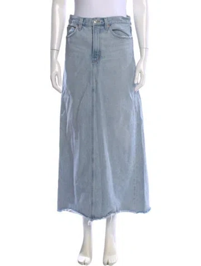 Pre-owned Agolde Distressed Accents Midi Length Skirt In Blue