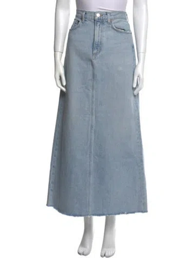 Pre-owned Agolde Distressed Accents Midi Length Skirt In Blue