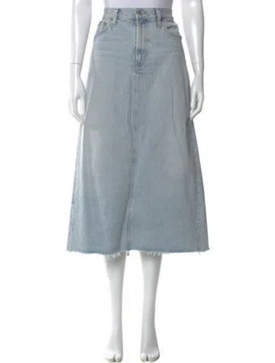 Pre-owned Agolde Distressed Accents Midi Length Skirt In Blue