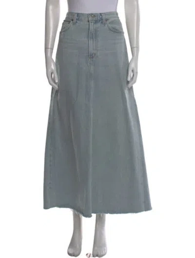 Pre-owned Agolde Distressed Accents Midi Length Skirt In Blue