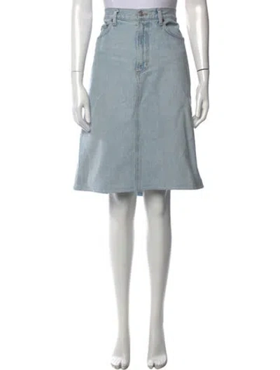 Pre-owned Agolde Distressed Accents Midi Length Skirt In Blue