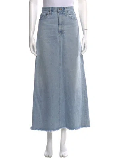 Pre-owned Agolde Distressed Accents Midi Length Skirt In Blue