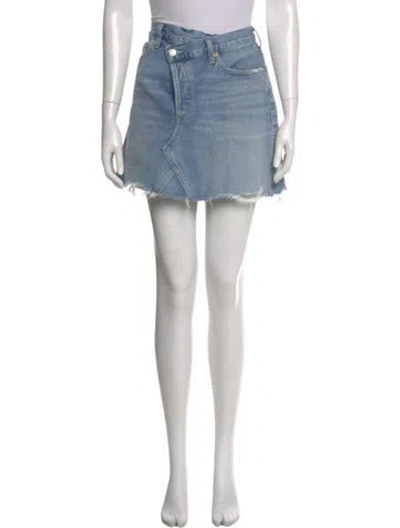 Pre-owned Agolde Distressed Accents Mini Skirt In Black