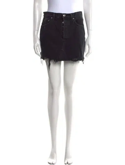 Pre-owned Agolde Distressed Accents Mini Skirt In Black