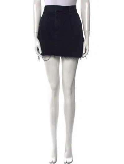Pre-owned Agolde Distressed Accents Mini Skirt In Black