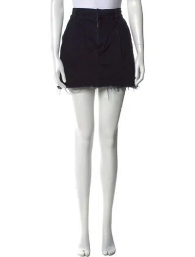 Pre-owned Agolde Distressed Accents Mini Skirt In Black