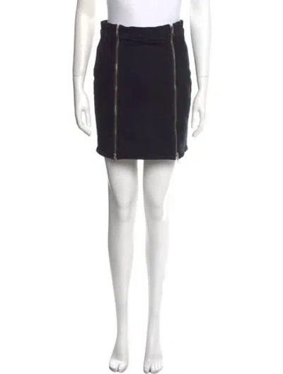 Pre-owned Agolde Distressed Accents Mini Skirt In Black