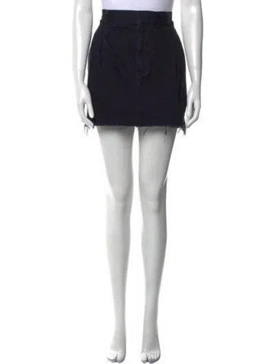 Pre-owned Agolde Distressed Accents Mini Skirt In Black