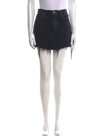Pre-owned Agolde Distressed Accents Mini Skirt In Black