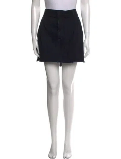 Pre-owned Agolde Distressed Accents Mini Skirt In Black