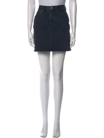 Pre-owned Agolde Distressed Accents Mini Skirt In Black