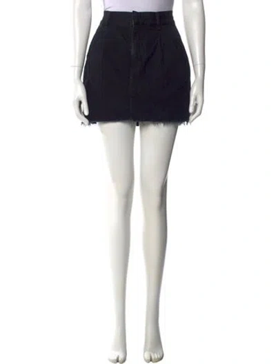 Pre-owned Agolde Distressed Accents Mini Skirt In Black
