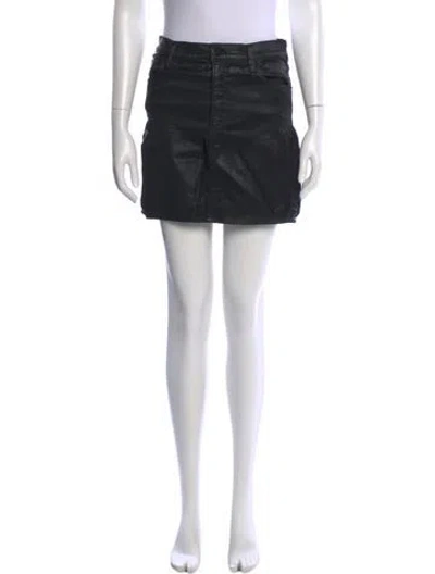 Pre-owned Agolde Distressed Accents Mini Skirt In Black