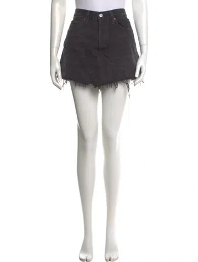Pre-owned Agolde Distressed Accents Mini Skirt In Black