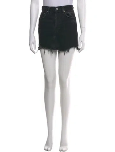 Pre-owned Agolde Distressed Accents Mini Skirt In Black