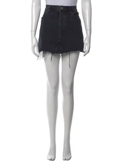 Pre-owned Agolde Distressed Accents Mini Skirt In Black