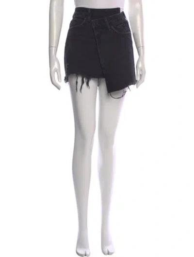 Pre-owned Agolde Distressed Accents Mini Skirt In Black