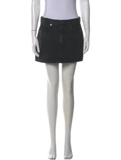 Pre-owned Agolde Distressed Accents Mini Skirt In Black