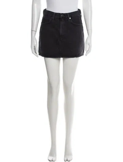 Pre-owned Agolde Distressed Accents Mini Skirt In Black