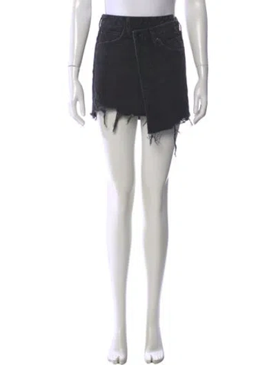 Pre-owned Agolde Distressed Accents Mini Skirt In Black
