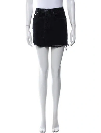 Pre-owned Agolde Distressed Accents Mini Skirt In Black