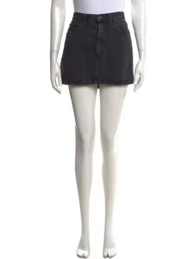 Pre-owned Agolde Distressed Accents Mini Skirt In Black