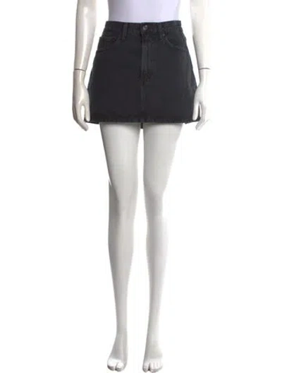 Pre-owned Agolde Distressed Accents Mini Skirt In Black