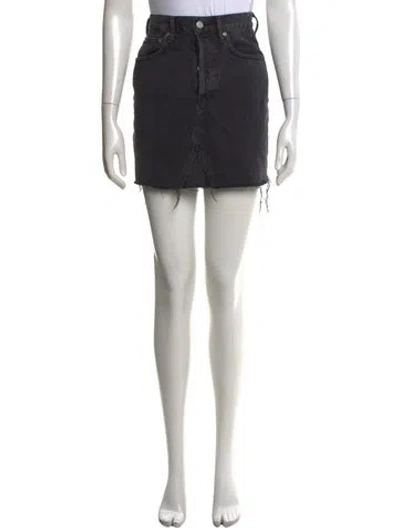 Pre-owned Agolde Distressed Accents Mini Skirt In Black