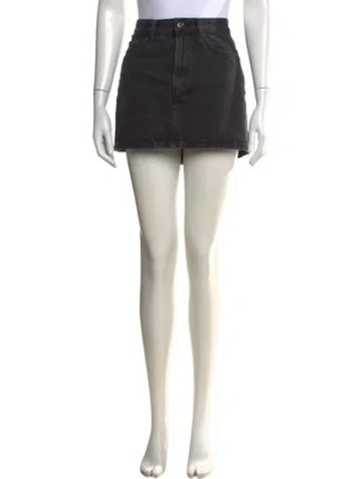 Pre-owned Agolde Distressed Accents Mini Skirt In Black