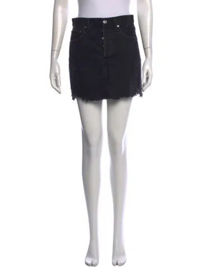 Pre-owned Agolde Distressed Accents Mini Skirt In Black