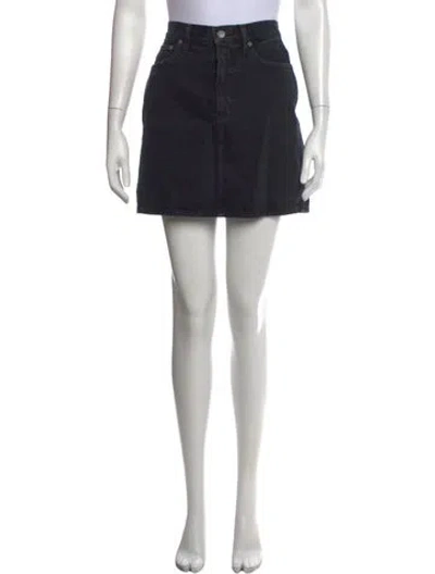 Pre-owned Agolde Distressed Accents Mini Skirt In Black