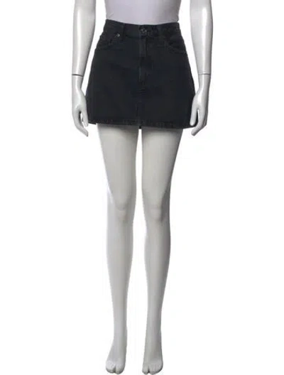 Pre-owned Agolde Distressed Accents Mini Skirt In Black