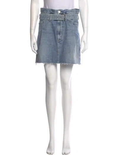 Pre-owned Agolde Distressed Accents Mini Skirt In Blue